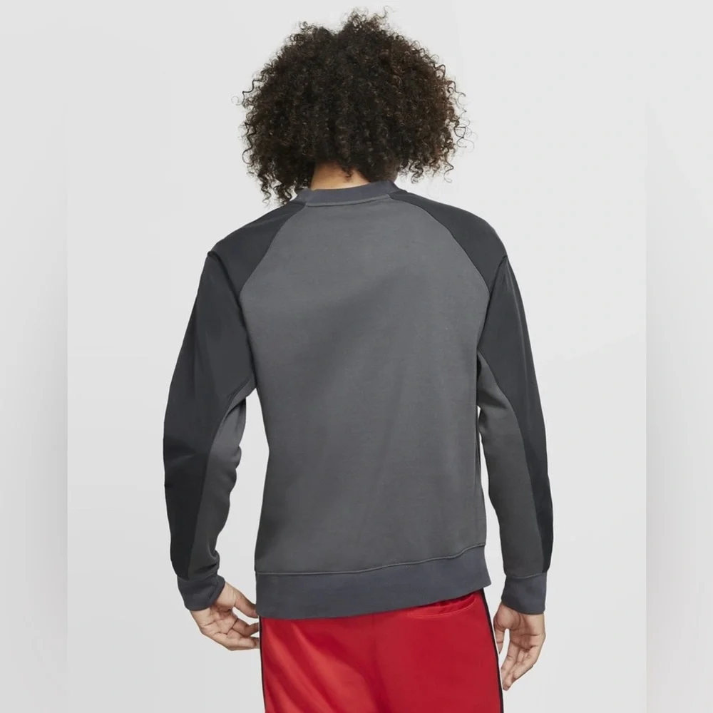NWT $70 Nike Men’s Standard Fit Hybrid Sweatshirt Gray/Red Pullover Small Crew